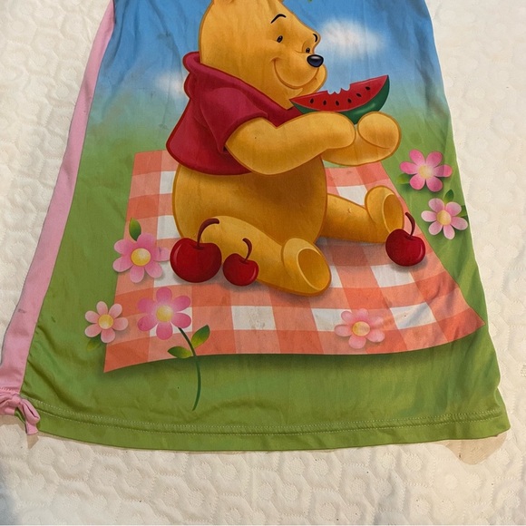 Vintage Disney Y2K Winnie the Pooh Pajama Nightgown Dress Toddler Girls 4T STAIN - Picture 5 of 16